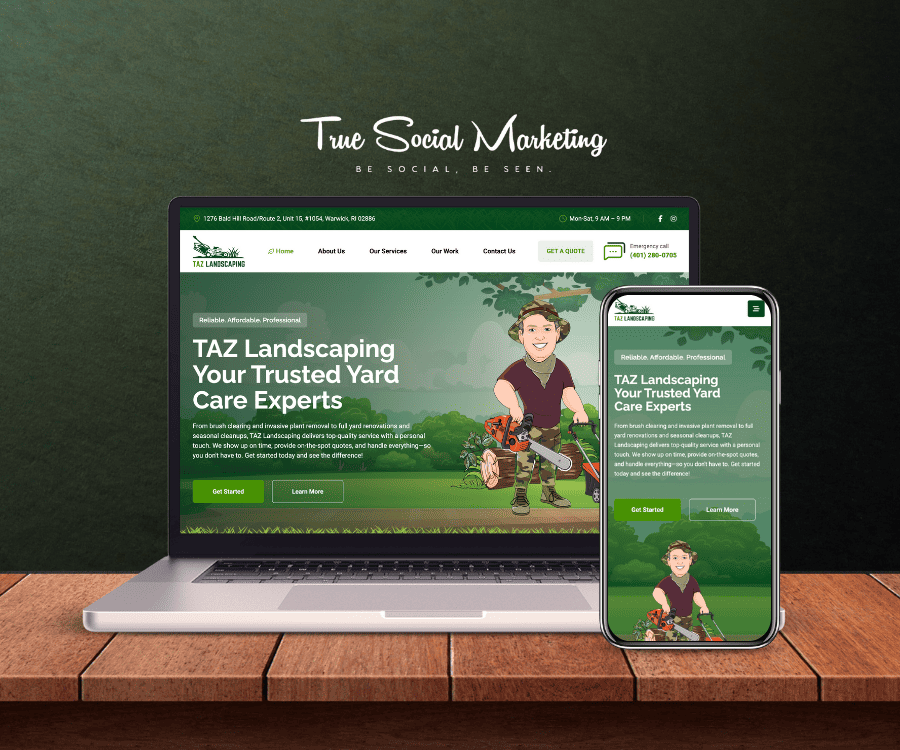 TAZ Landscaping Website Design