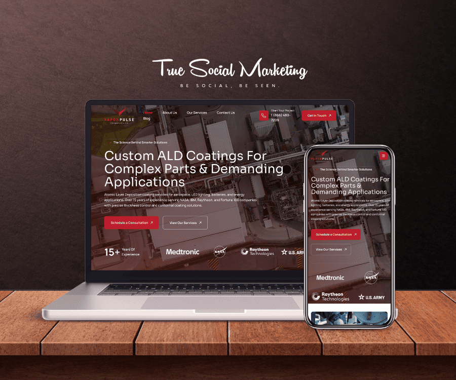 VaporPulse Technologies Website Design